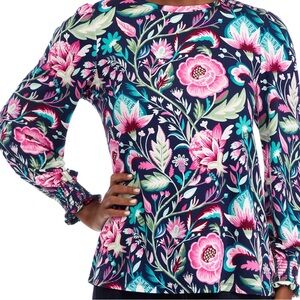 Crown & Ivy Balloon Sleeve Printed Top